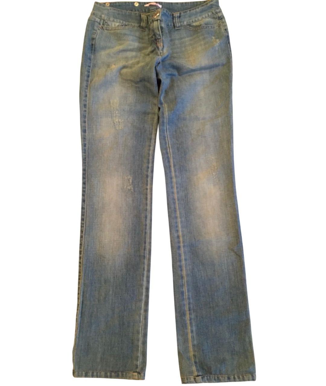 BLUGIRL Голубые хлопковые прямые джинсы, фото 9