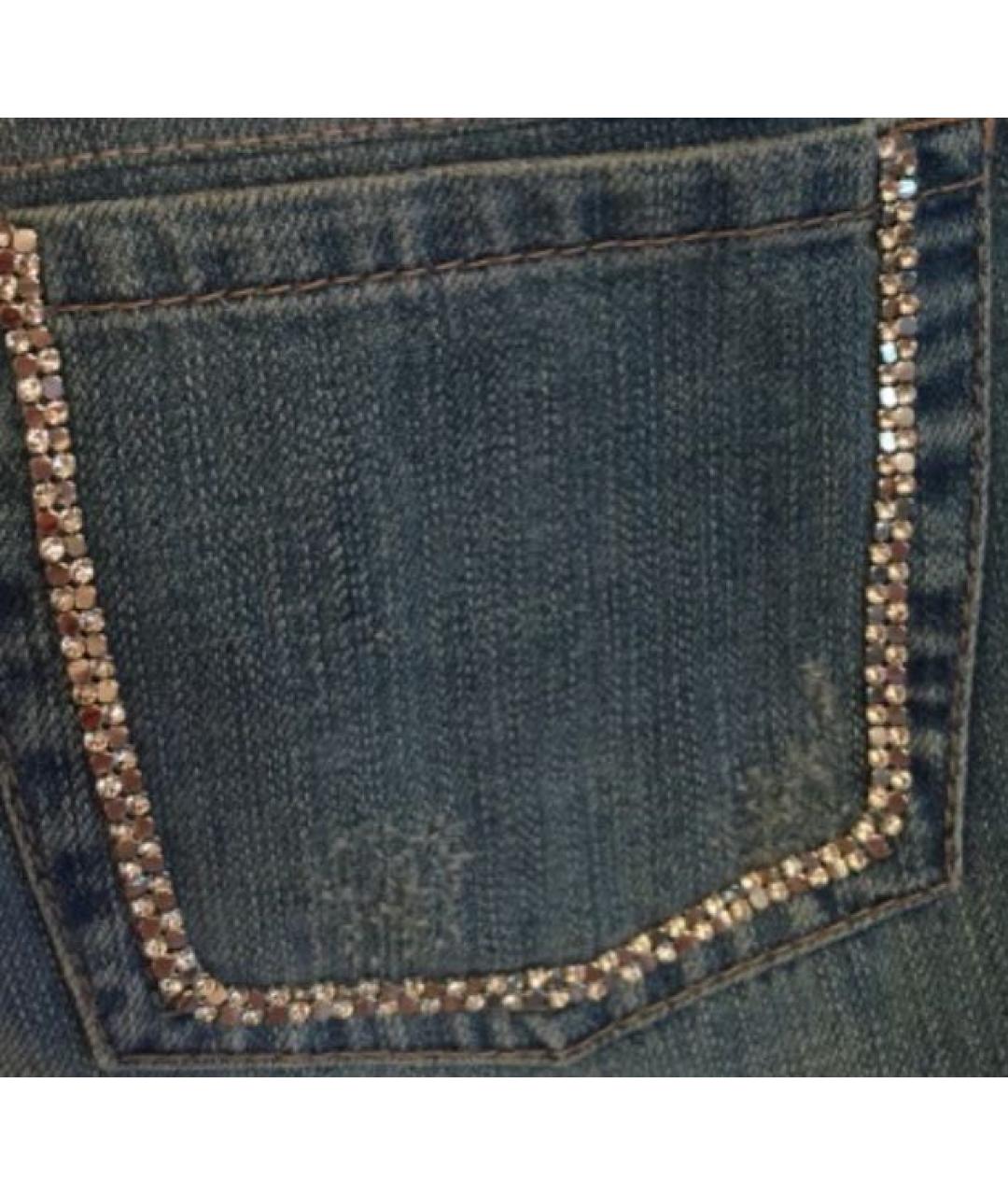 BLUGIRL Голубые хлопковые прямые джинсы, фото 4