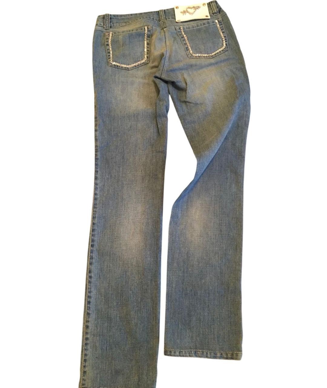 BLUGIRL Голубые хлопковые прямые джинсы, фото 2