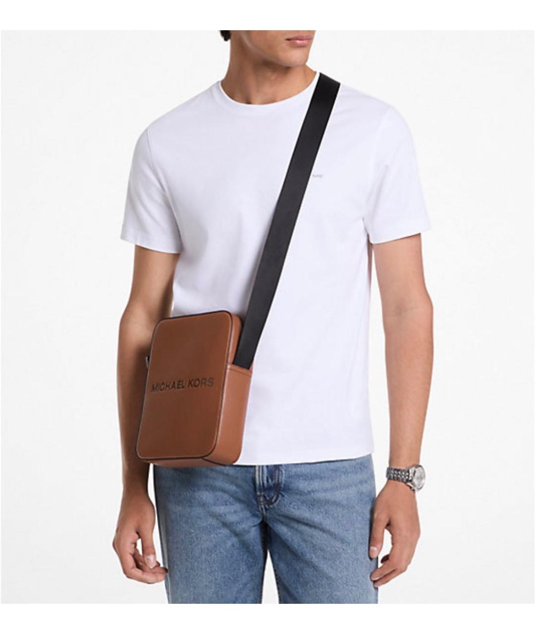 MICHAEL KORS Коричневая кожаная сумка на плечо, фото 2