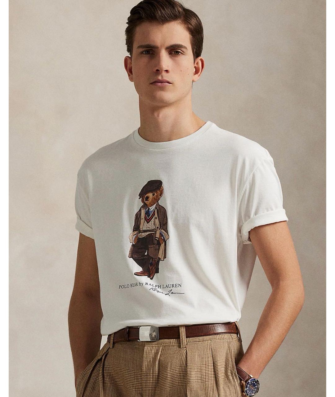 POLO RALPH LAUREN Бежевая хлопковая футболка, фото 2