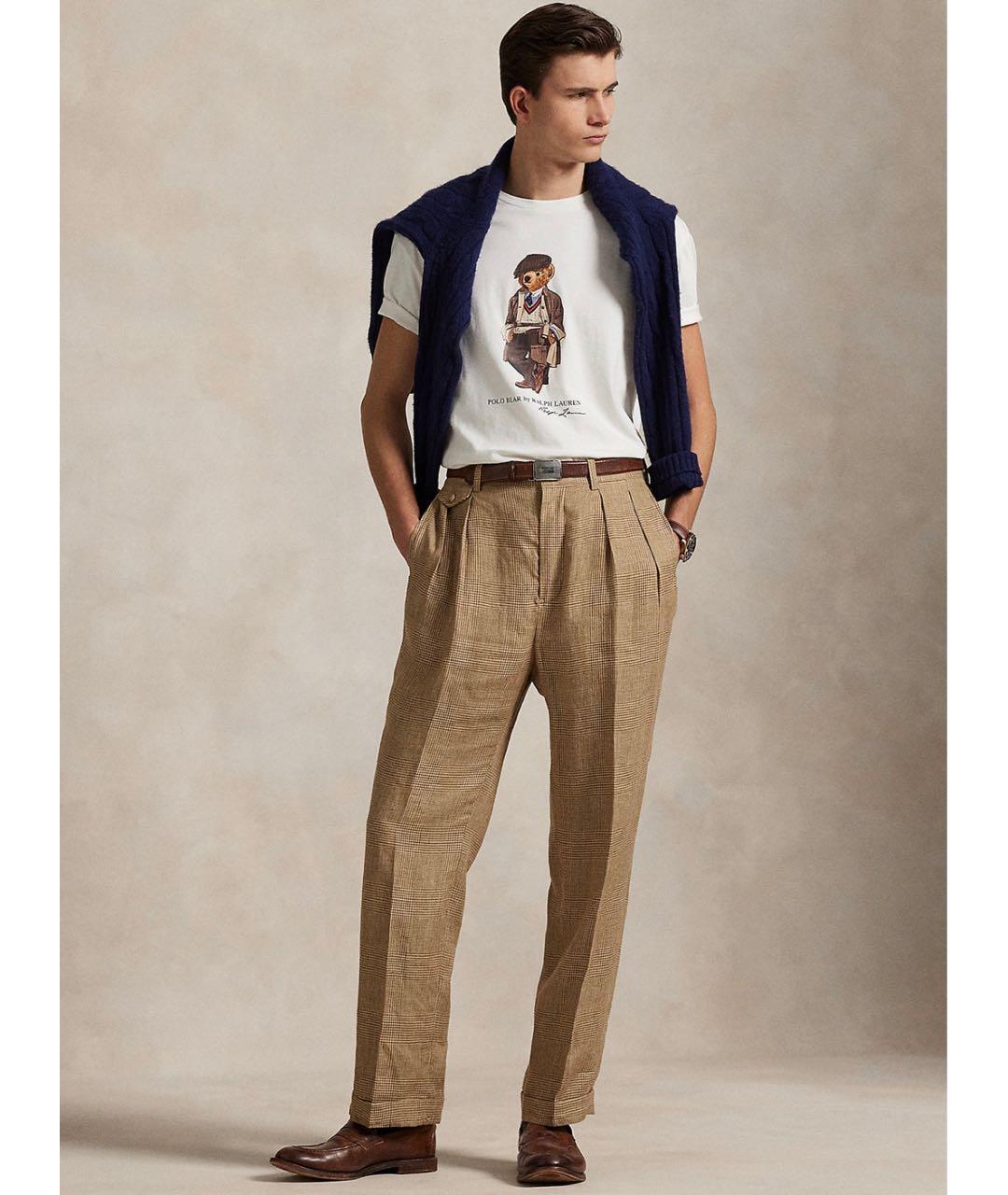 POLO RALPH LAUREN Бежевая хлопковая футболка, фото 4