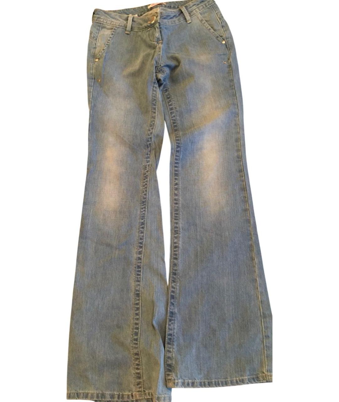 BLUGIRL Голубые хлопковые джинсы клеш, фото 1