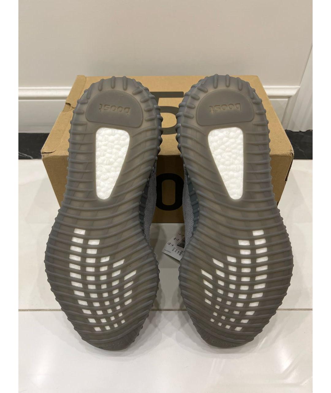 ADIDAS YEEZY Антрацитовые текстильные низкие кроссовки / кеды, фото 6