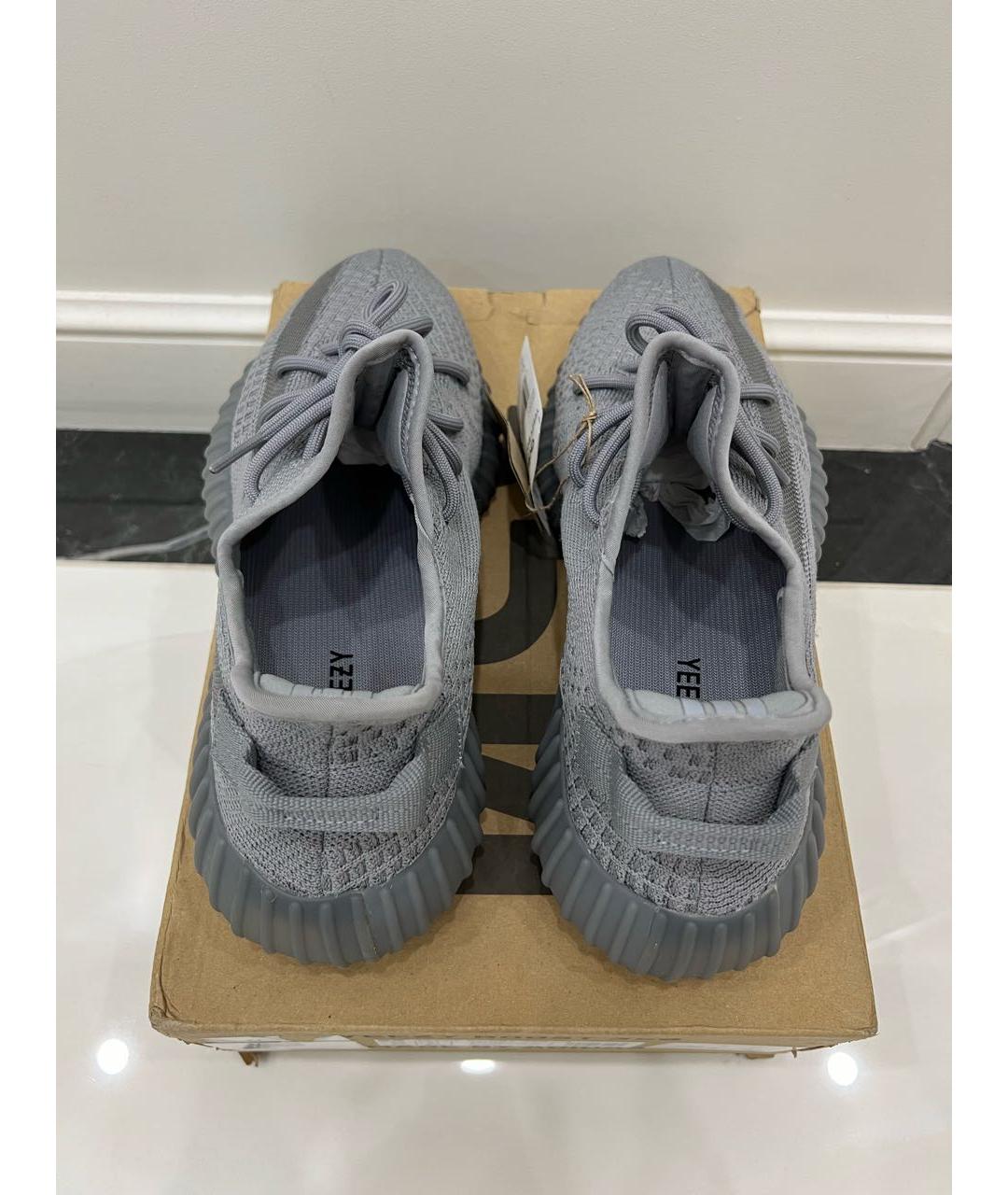 ADIDAS YEEZY Антрацитовые текстильные низкие кроссовки / кеды, фото 2