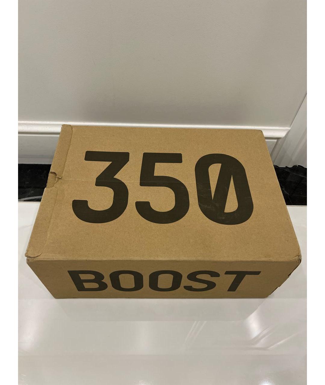 ADIDAS YEEZY Антрацитовые текстильные низкие кроссовки / кеды, фото 7