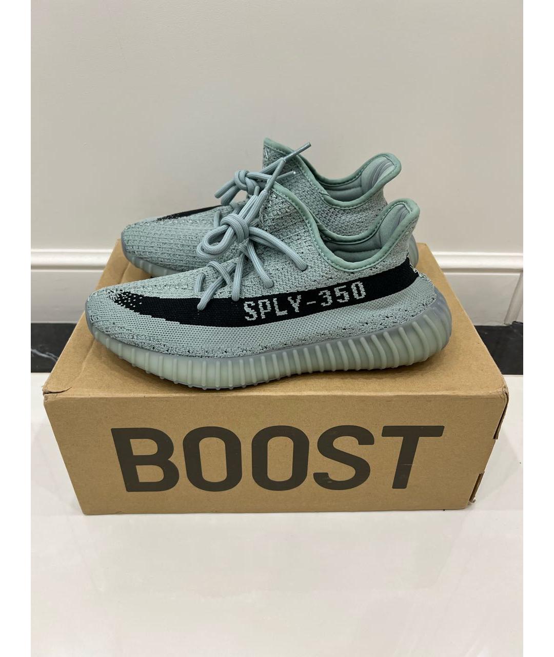 ADIDAS YEEZY Голубые текстильные низкие кроссовки / кеды, фото 5