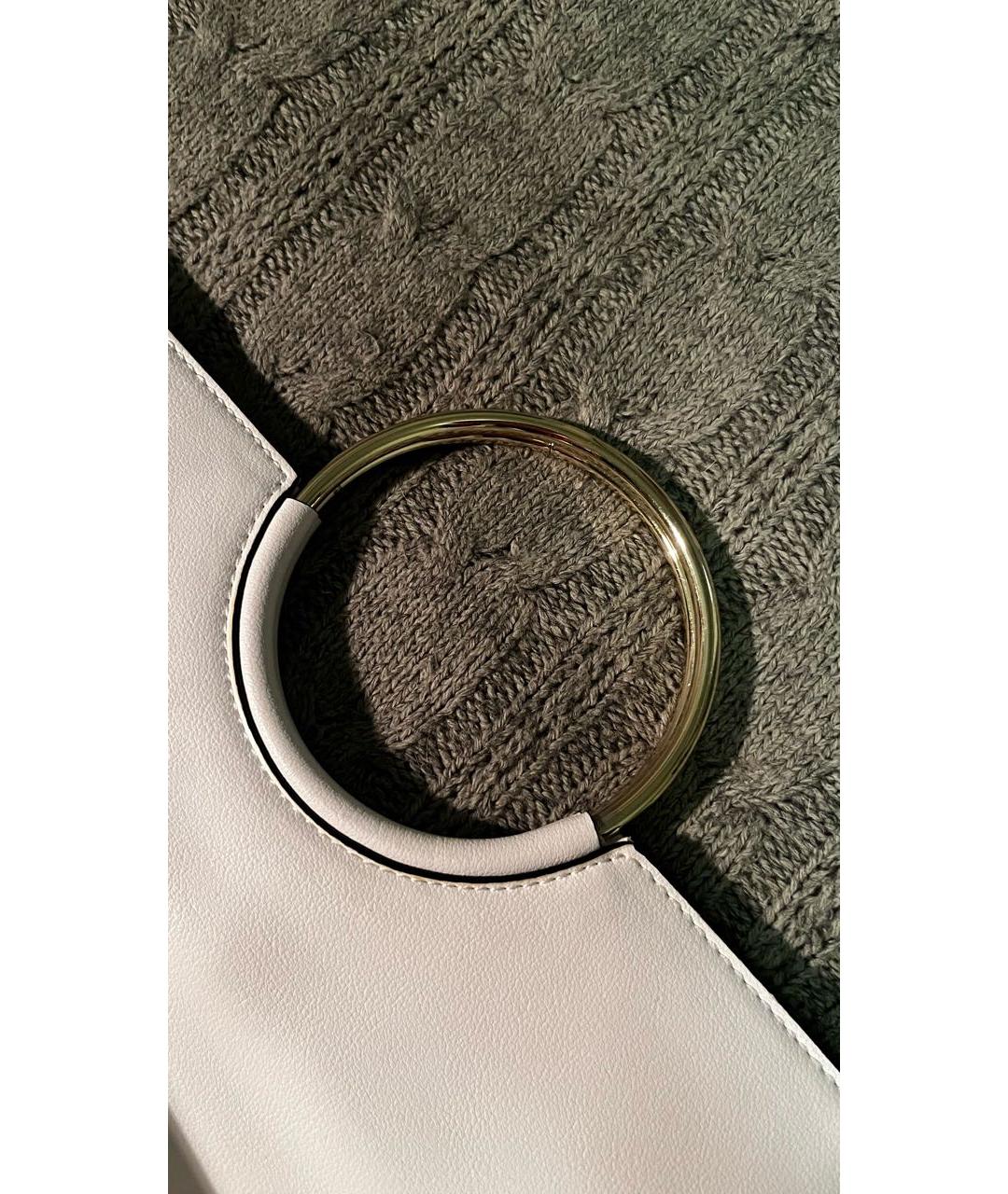 LOVE MOSCHINO Белая кожаная сумка через плечо, фото 6