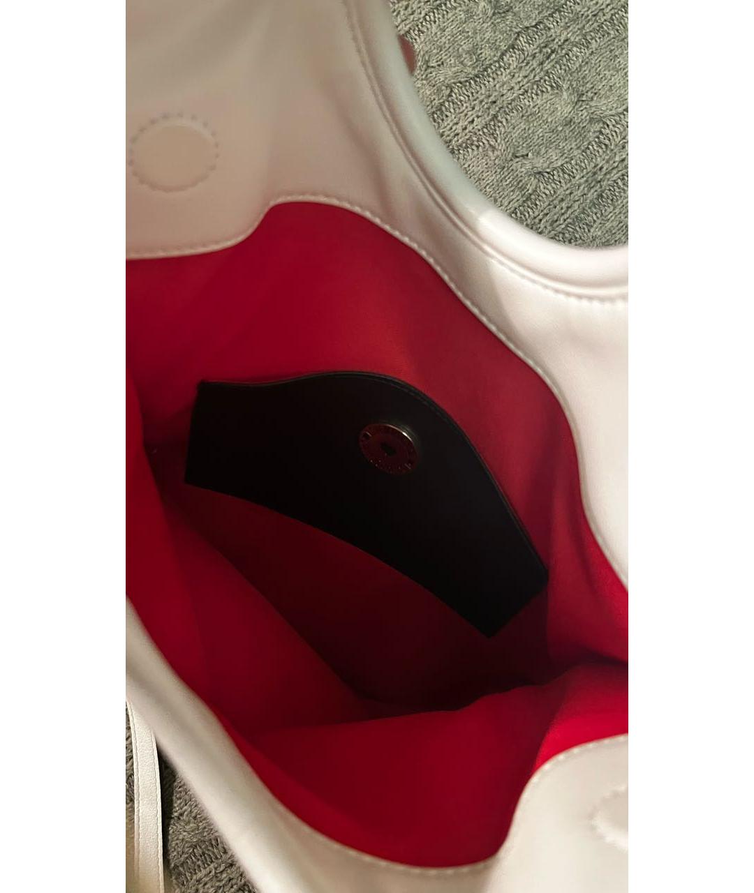 LOVE MOSCHINO Белая кожаная сумка через плечо, фото 4