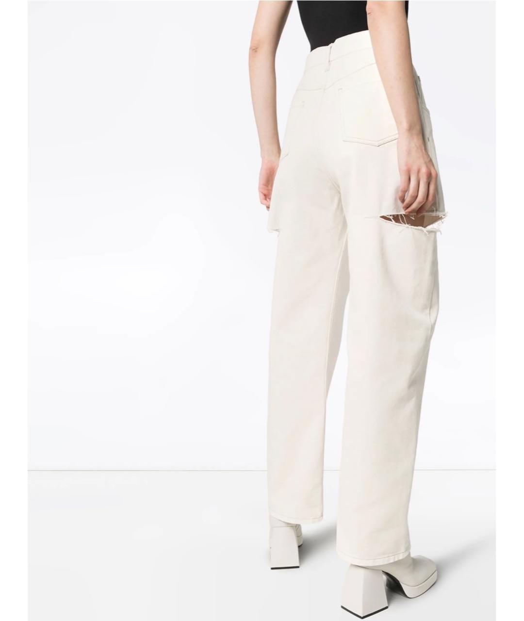 MAISON MARGIELA Бежевые хлопковые прямые джинсы, фото 5