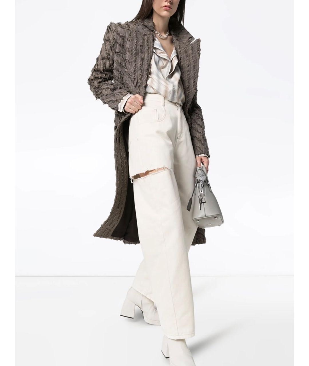 MAISON MARGIELA Бежевые хлопковые прямые джинсы, фото 3