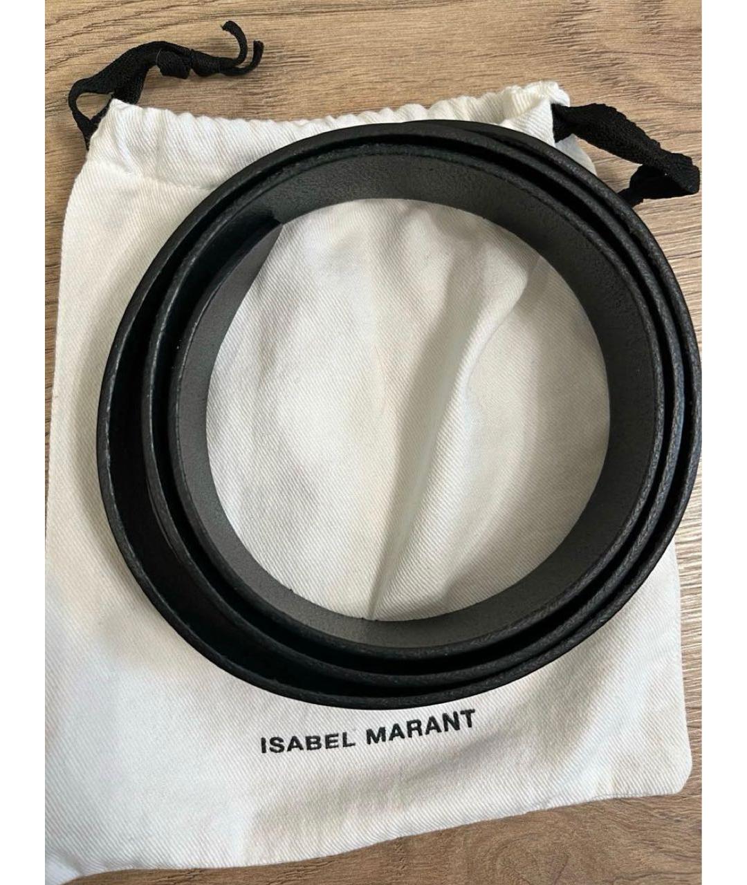 ISABEL MARANT Черный кожаный ремень, фото 4