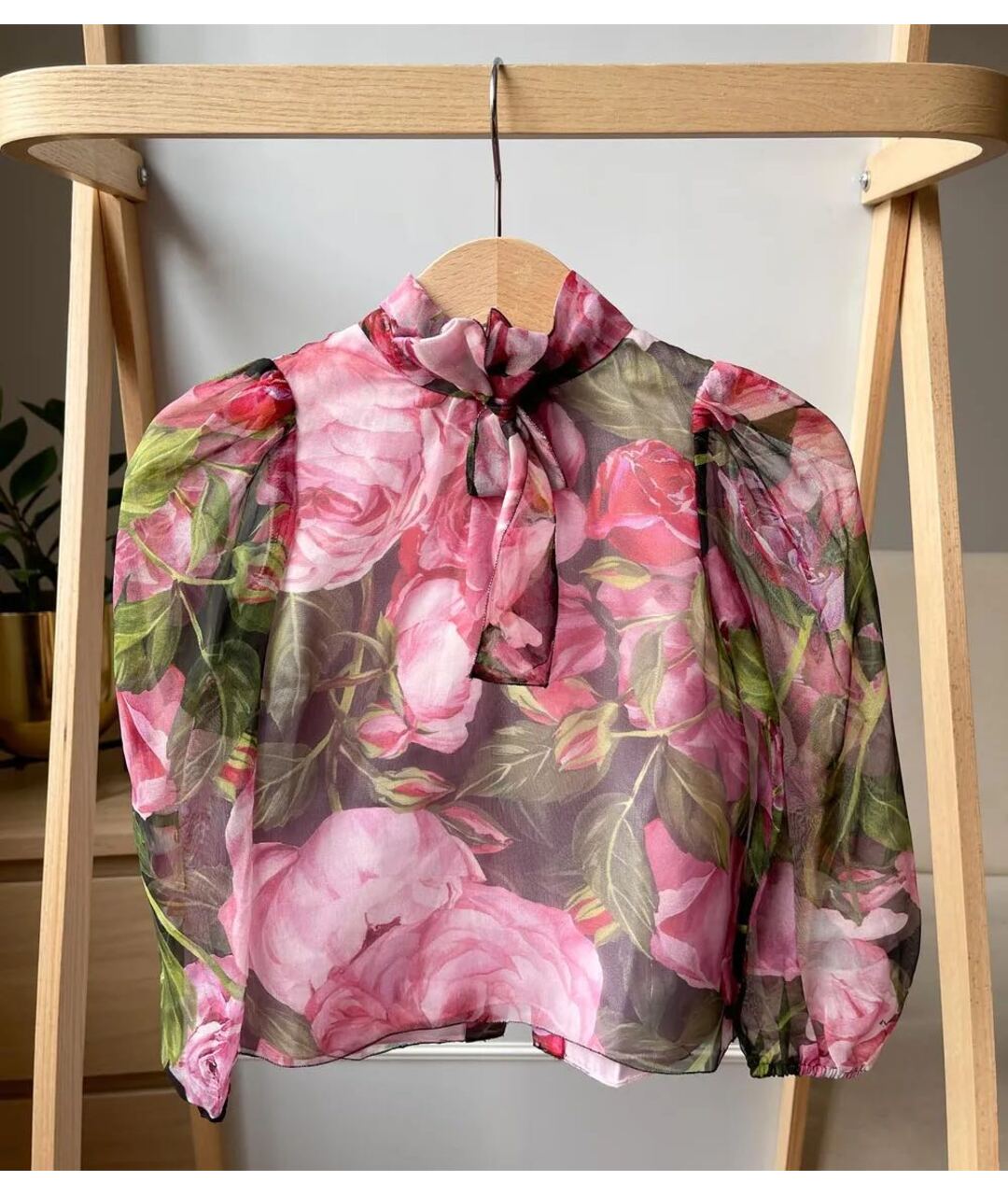 DOLCE&GABBANA Розовая шелковая блузка для девочек, фото 5