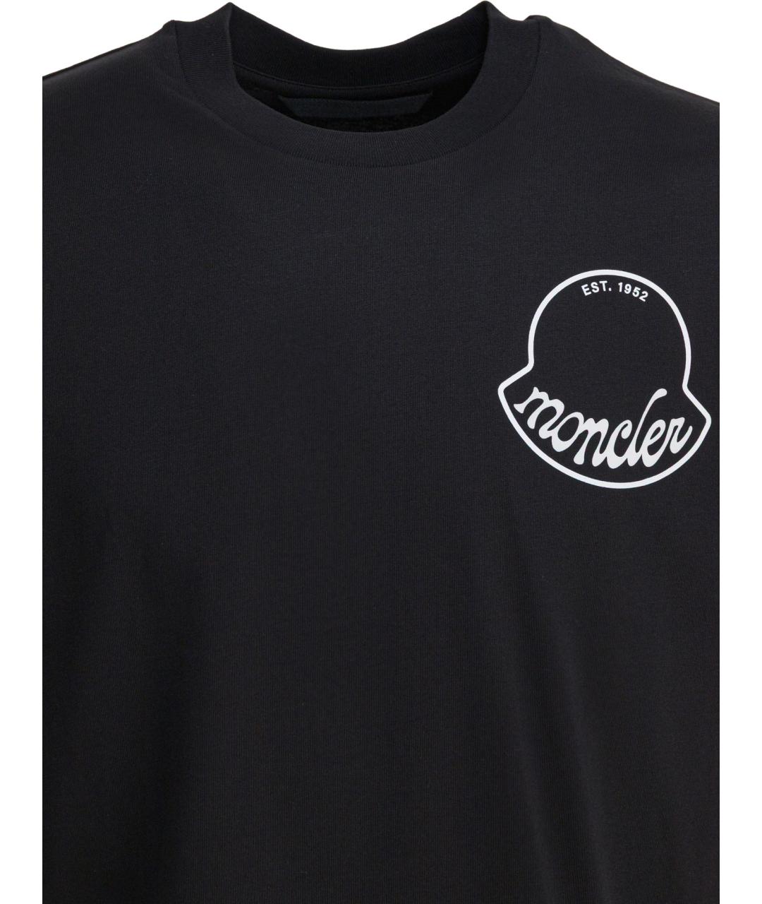 MONCLER Черная хлопковая футболка, фото 3