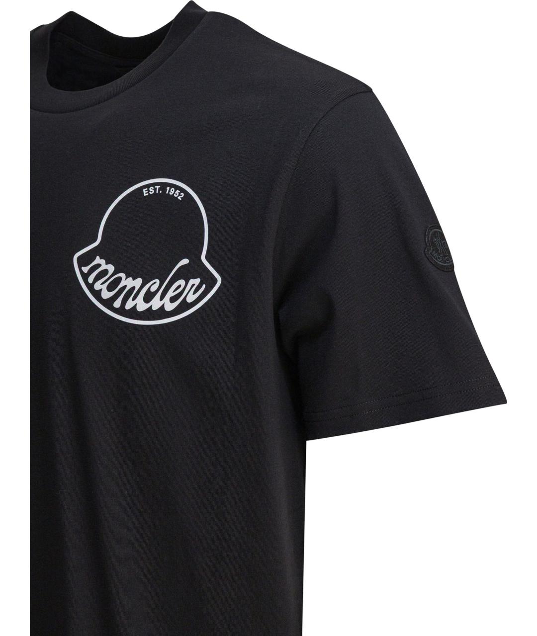 MONCLER Черная хлопковая футболка, фото 4