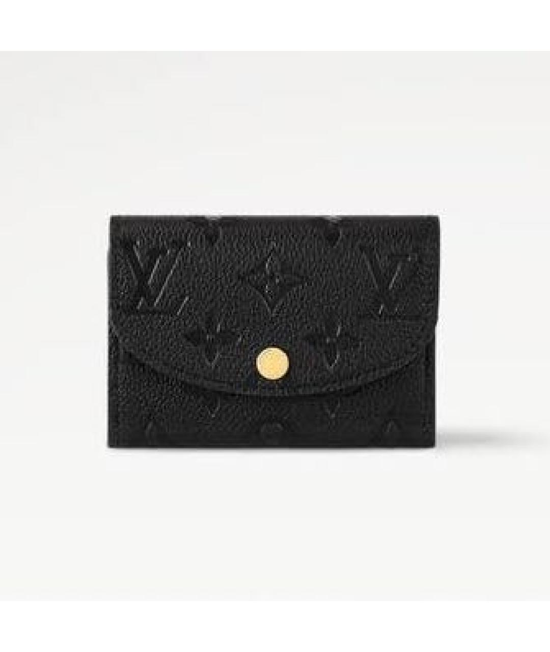 LOUIS VUITTON Черный кожаный кошелек, фото 7