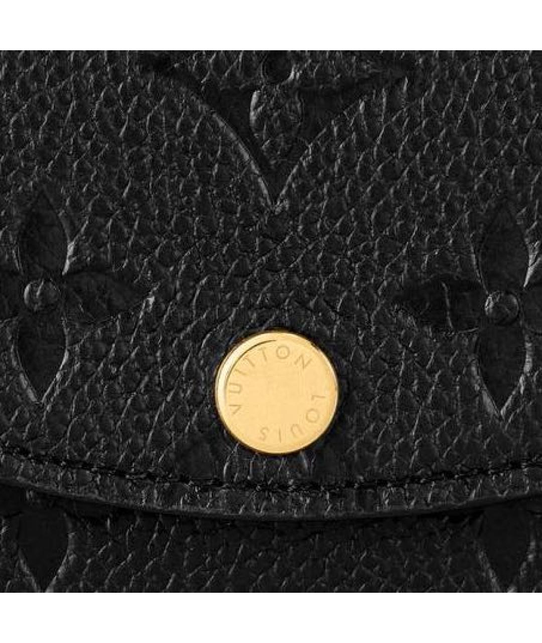 LOUIS VUITTON Черный кожаный кошелек, фото 4