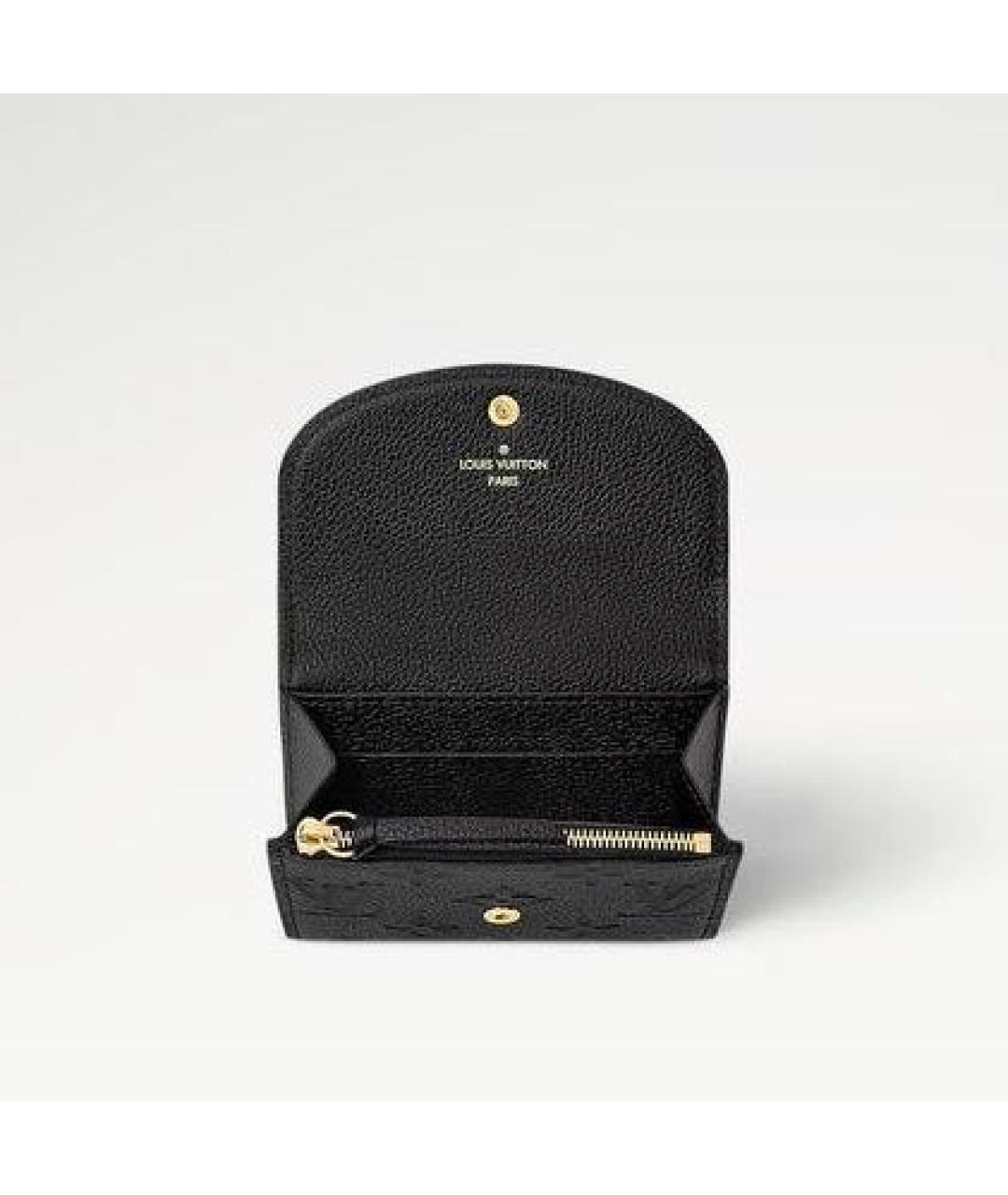 LOUIS VUITTON Черный кожаный кошелек, фото 3