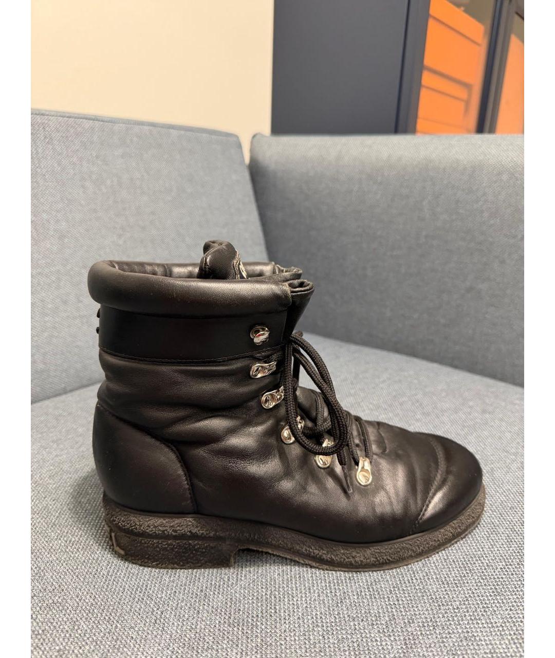 CHANEL Черные кожаные ботинки, фото 9