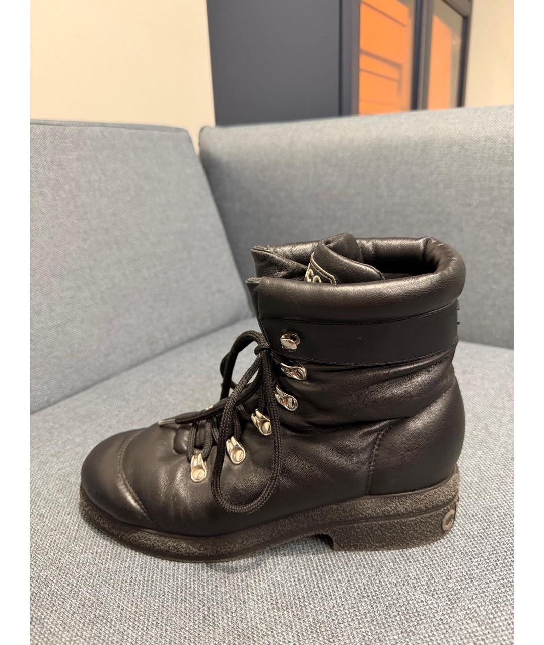 CHANEL Черные кожаные ботинки, фото 8