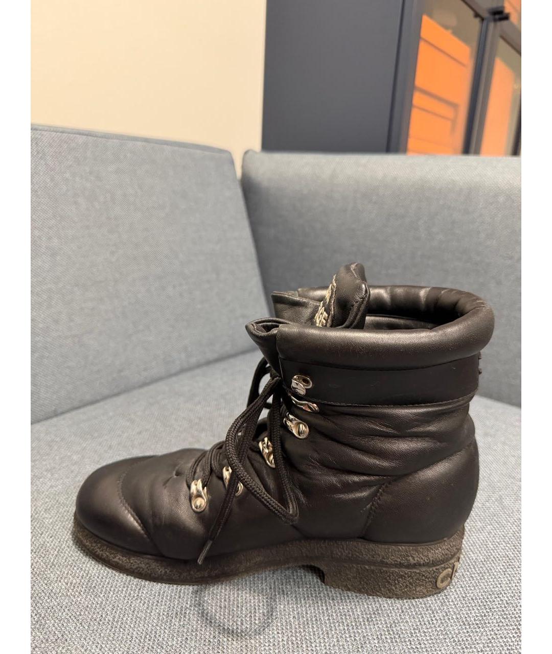 CHANEL Черные кожаные ботинки, фото 5