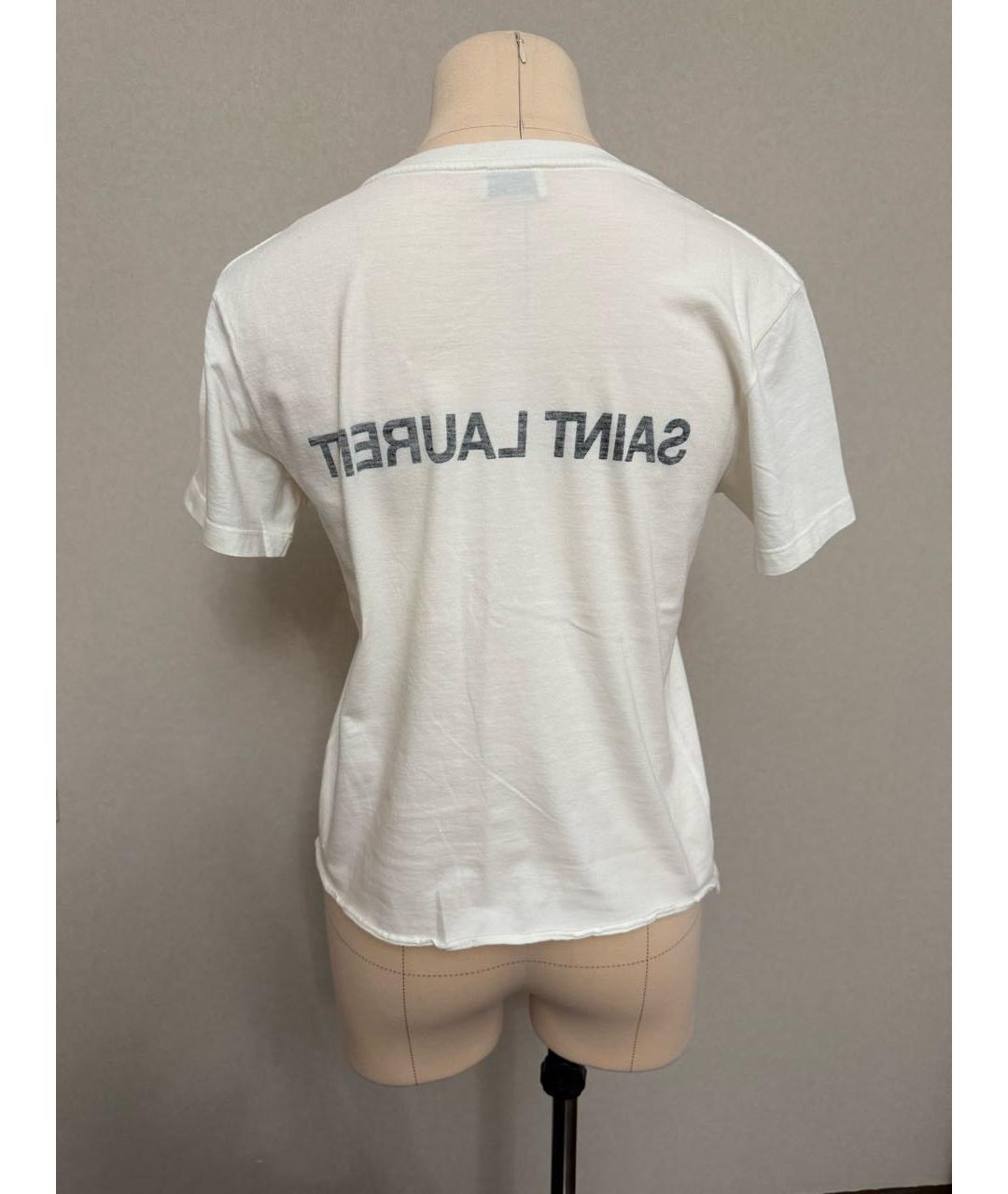 SAINT LAURENT Белая хлопковая футболка, фото 3
