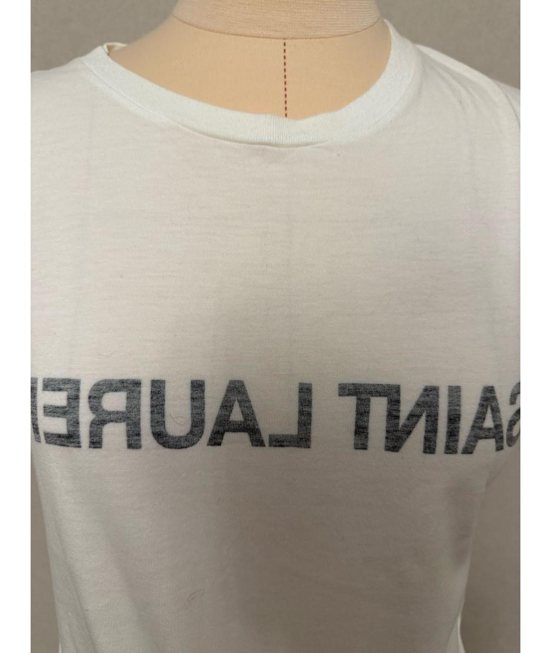 SAINT LAURENT Белая хлопковая футболка, фото 5