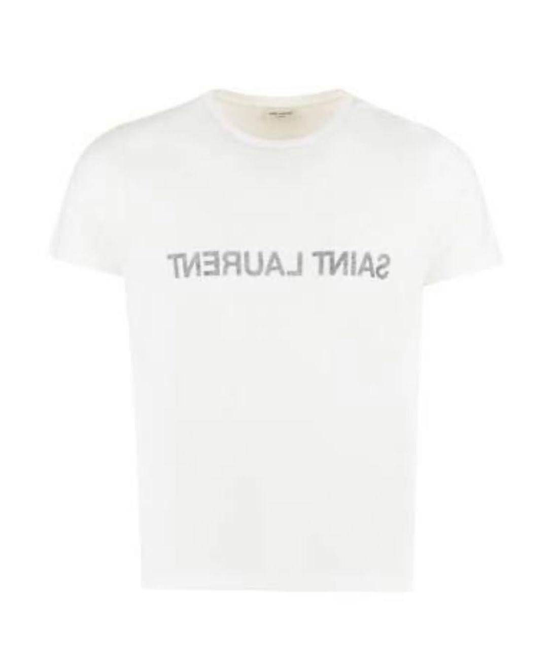 SAINT LAURENT Белая хлопковая футболка, фото 7