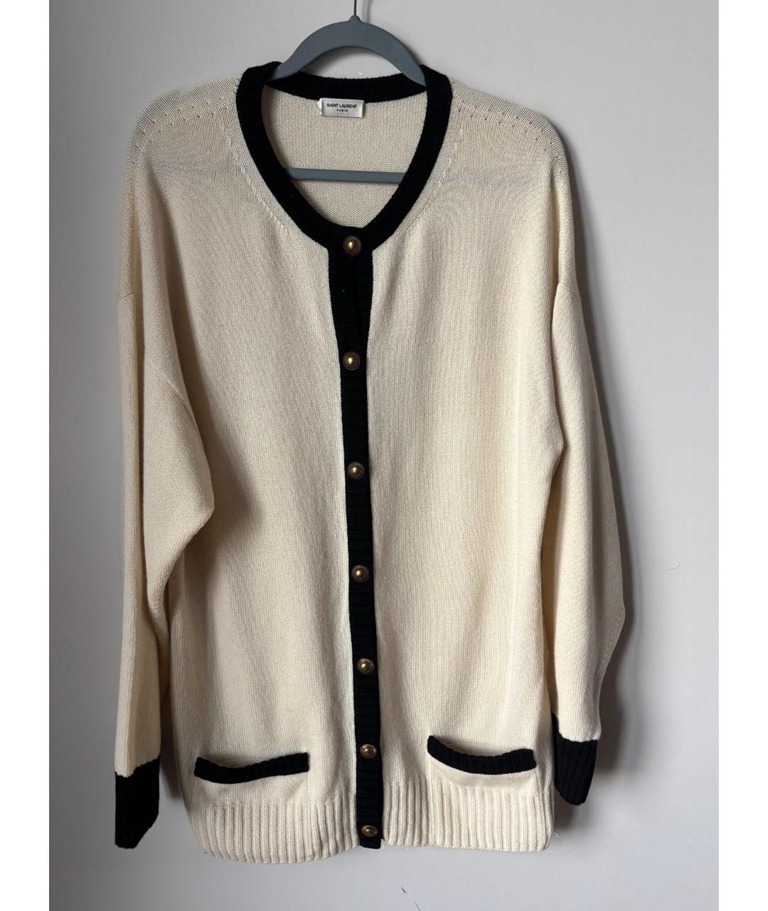 SAINT LAURENT Бежевый кашемировый кардиган, фото 5