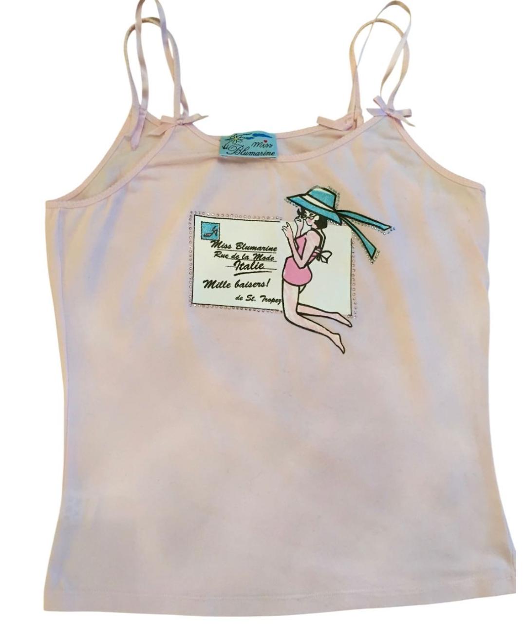 MISS BLUMARINE Розовый хлопковый детская футболка / топ, фото 6
