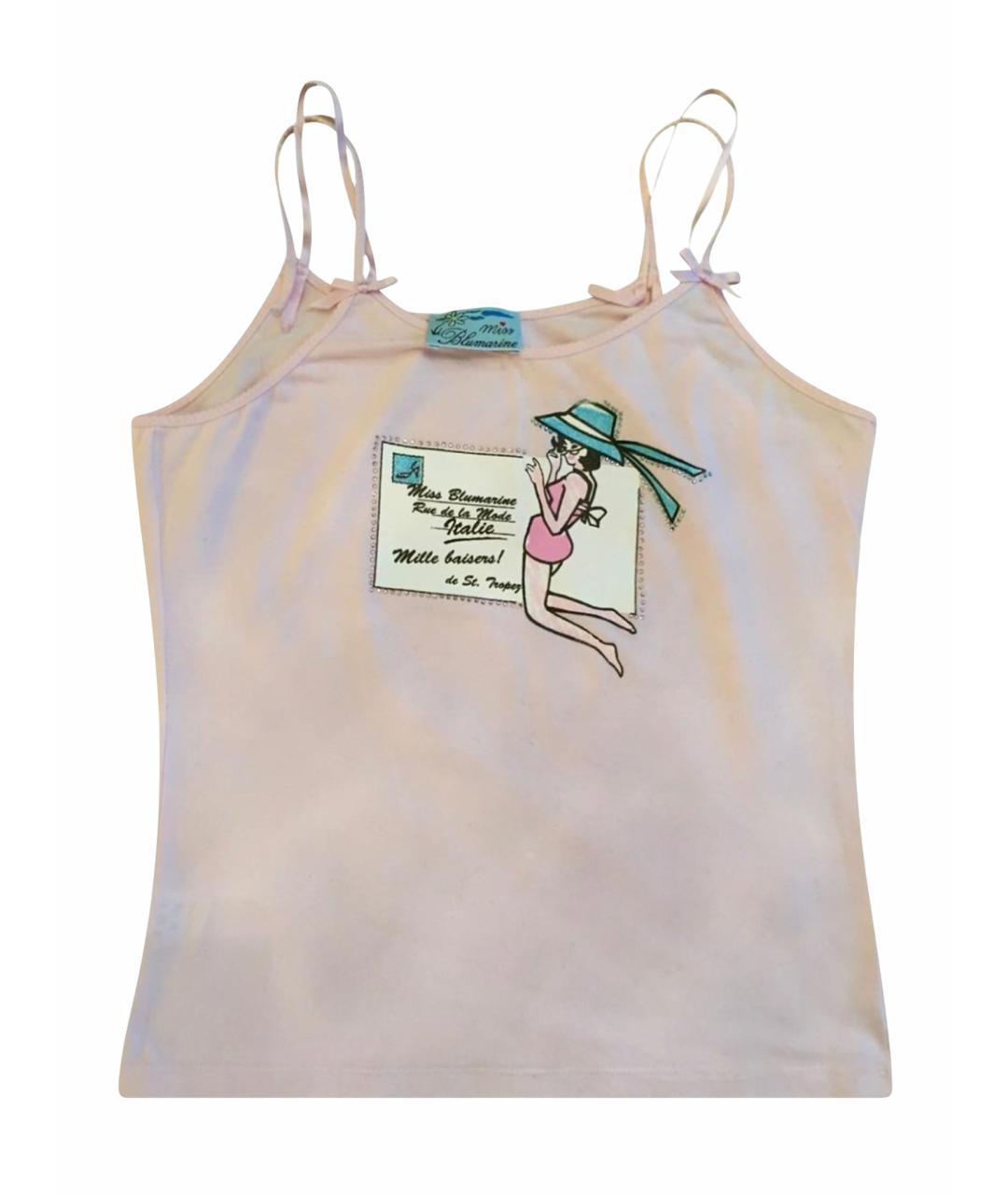 MISS BLUMARINE Розовый хлопковый детская футболка / топ, фото 1