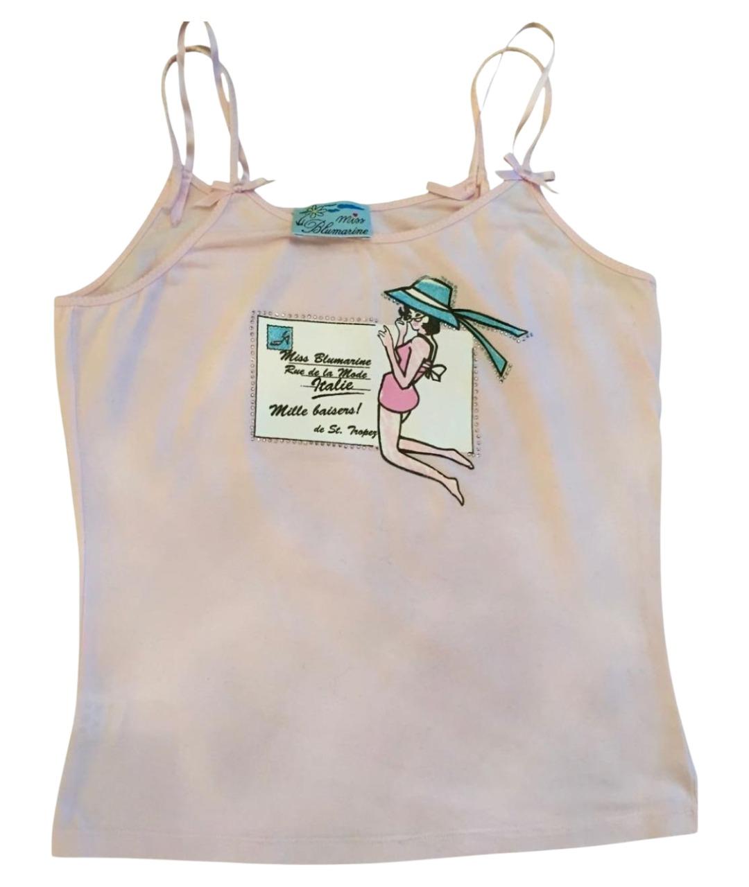 MISS BLUMARINE Розовый хлопковый детская футболка / топ, фото 7