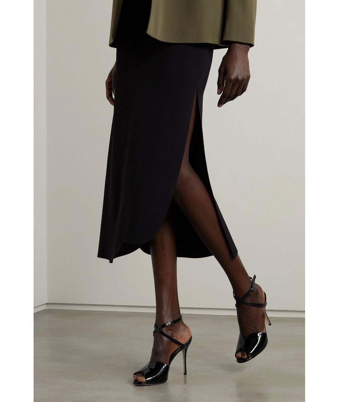 MANOLO BLAHNIK Черные босоножки из лакированной кожи, фото 2