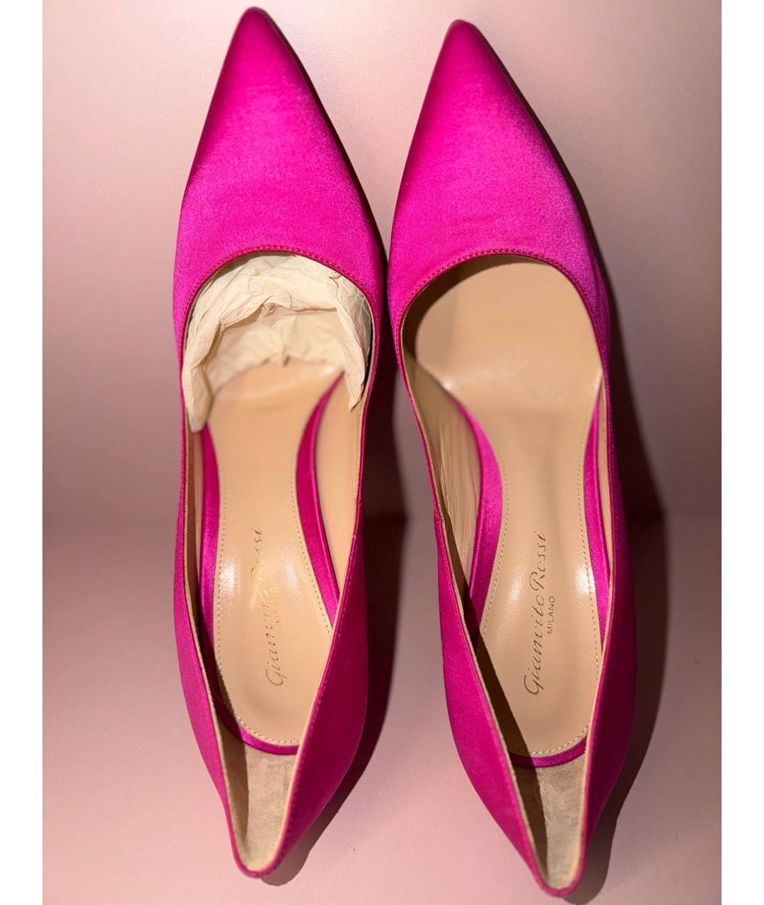 GIANVITO ROSSI Розовые текстильные туфли, фото 3