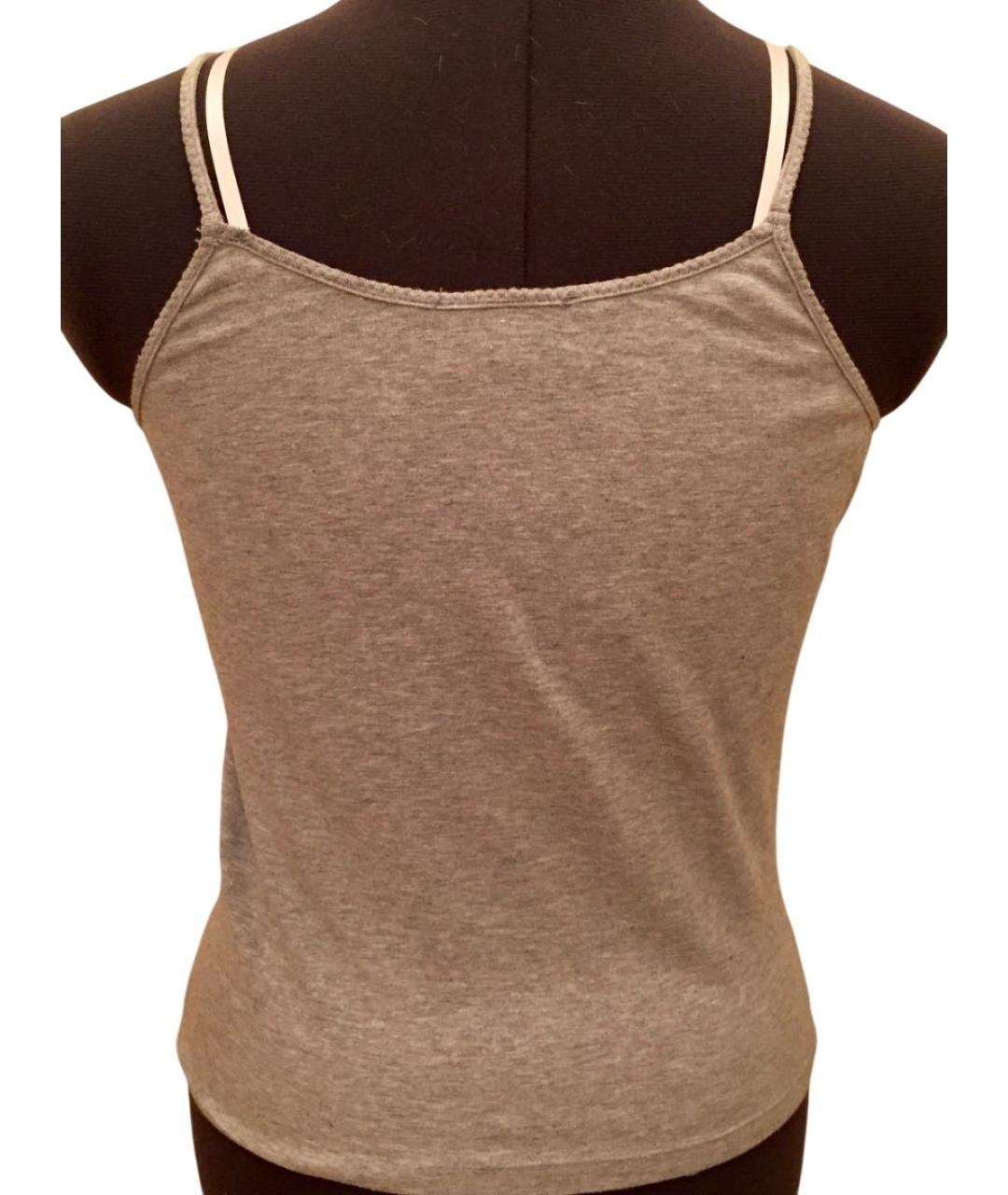 MISS BLUMARINE Серый хлопковый детская футболка / топ, фото 4