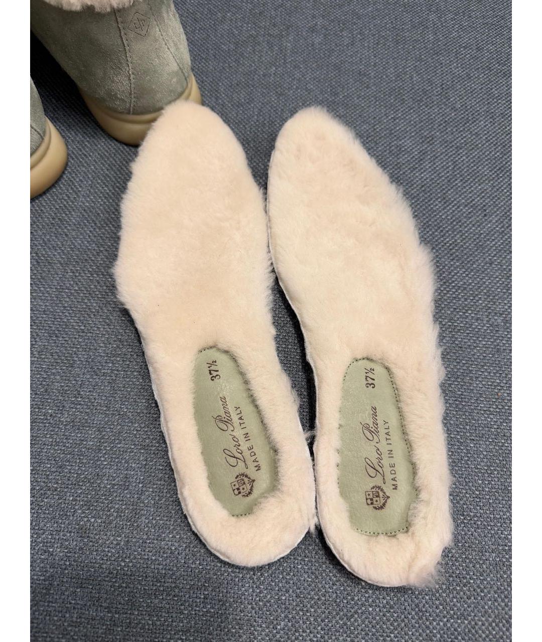 LORO PIANA Зеленые замшевые лоферы, фото 8