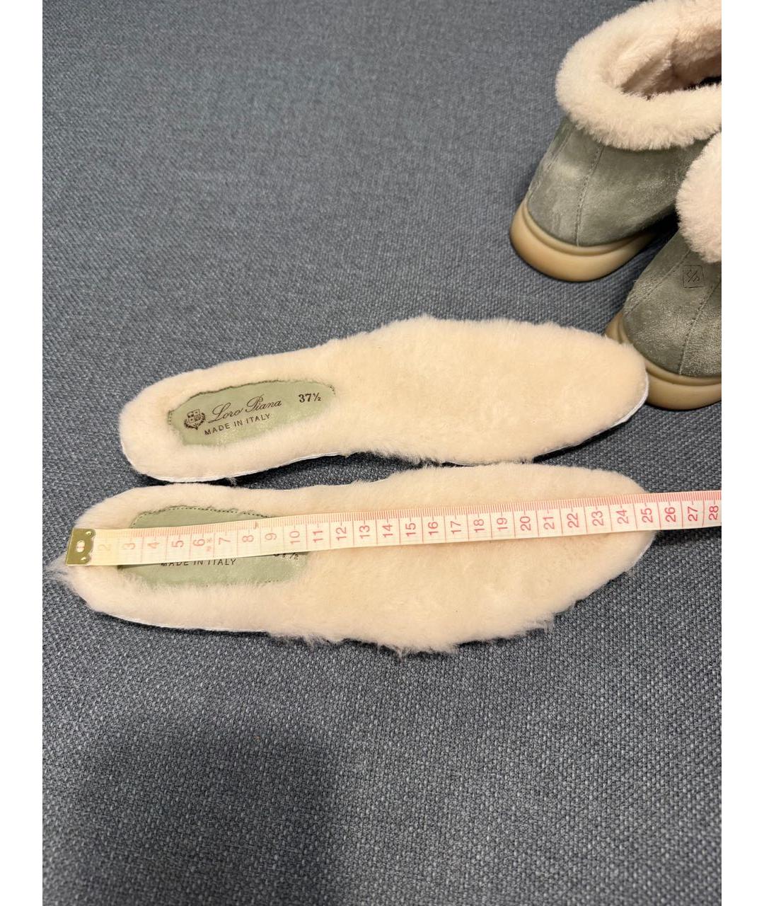 LORO PIANA Зеленые замшевые лоферы, фото 7