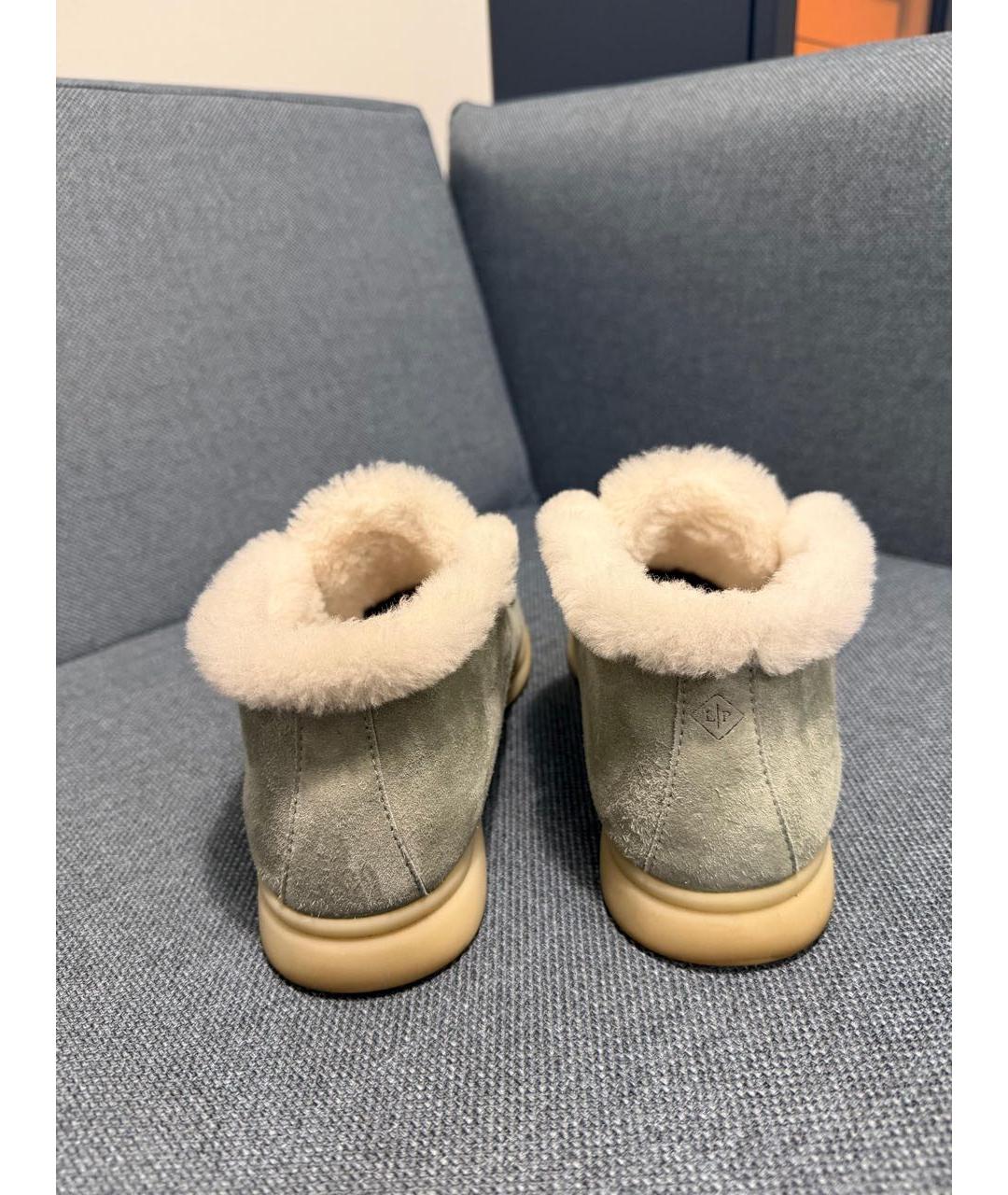 LORO PIANA Зеленые замшевые лоферы, фото 6