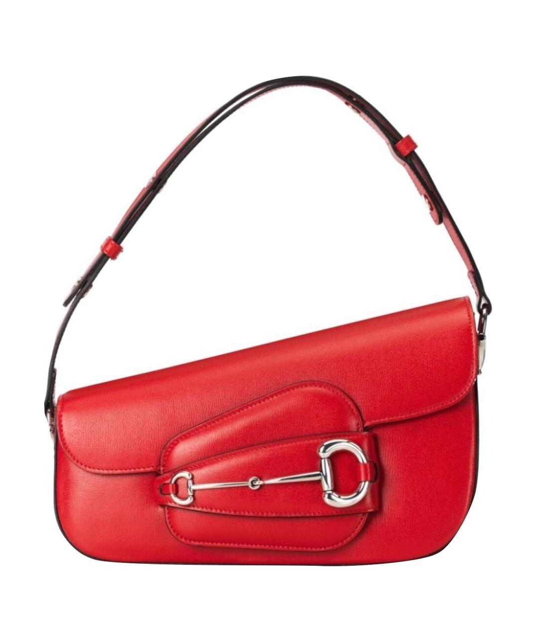 GUCCI Красная кожаная сумка с короткими ручками, фото 1