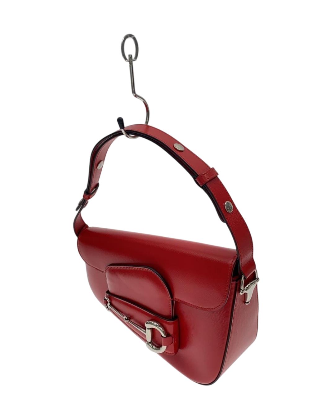 GUCCI Красная кожаная сумка с короткими ручками, фото 2