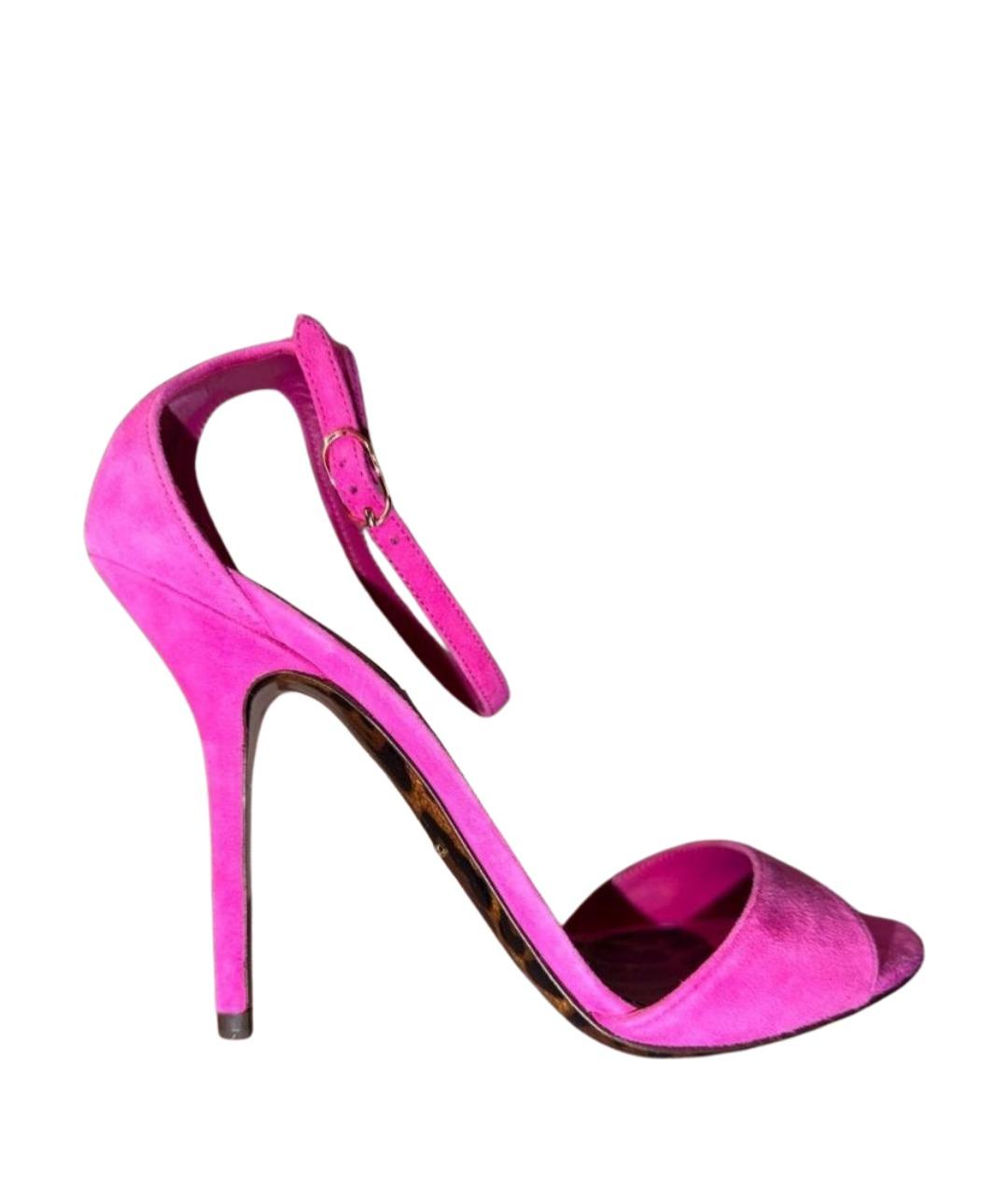 DOLCE&GABBANA Розовые замшевые босоножки, фото 1