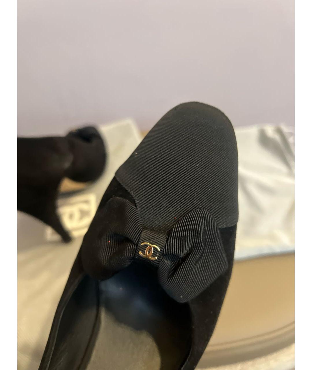 CHANEL Черные замшевые туфли, фото 5