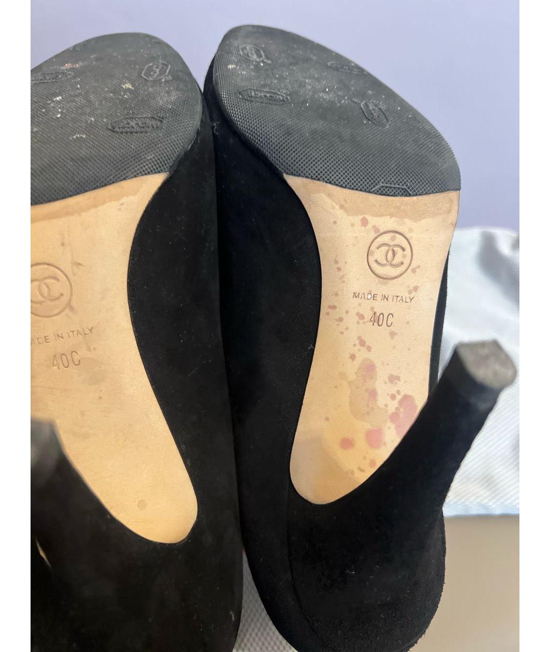 CHANEL Черные замшевые туфли, фото 3