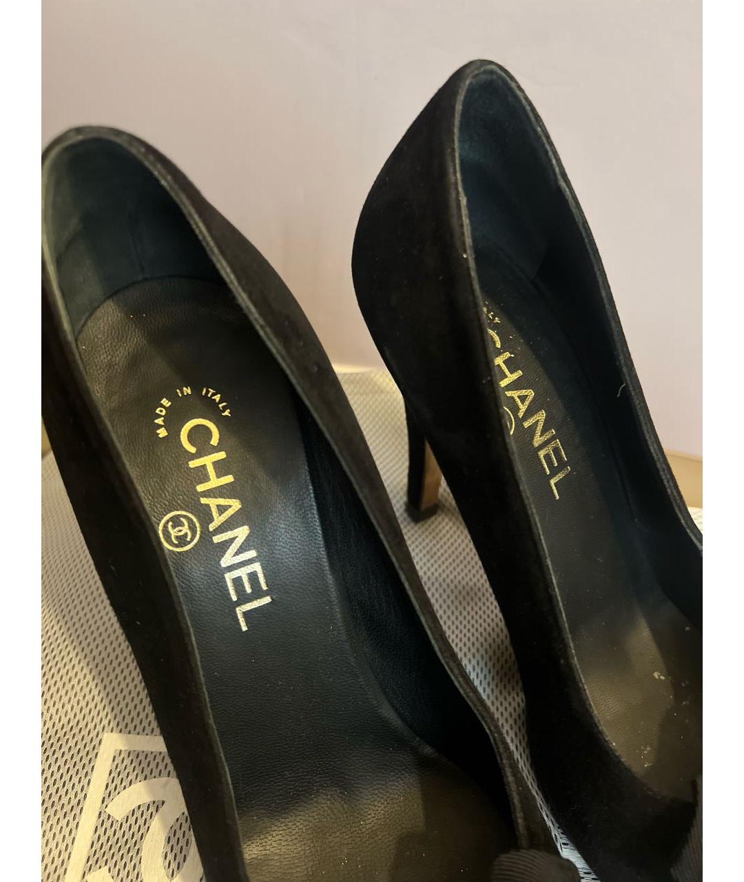CHANEL Черные замшевые туфли, фото 6