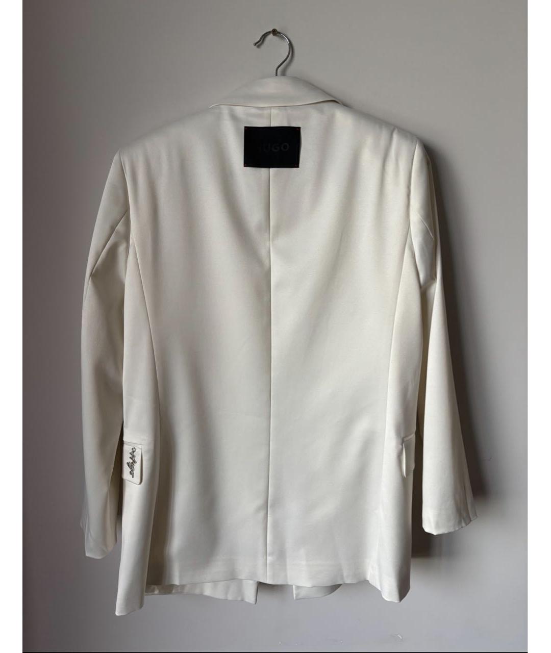 HUGO Белый атласный жакет/пиджак, фото 2