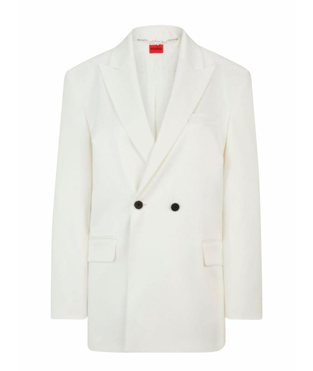 HUGO Белый атласный жакет/пиджак, фото 1