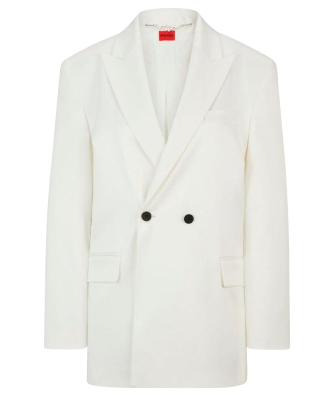 HUGO Белый атласный жакет/пиджак, фото 9
