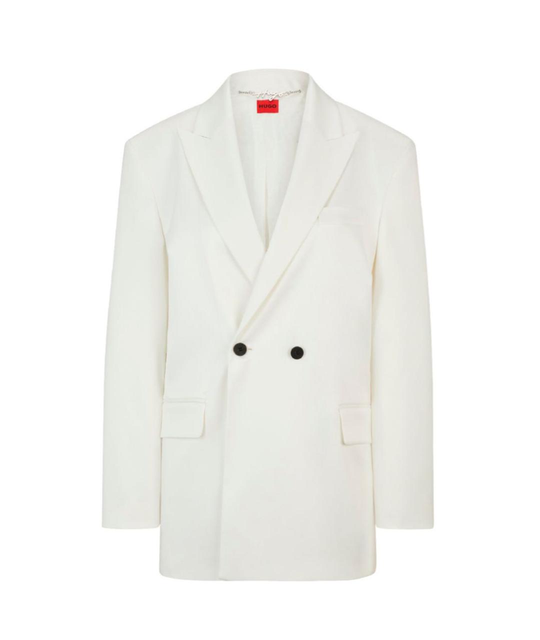 HUGO Белый атласный жакет/пиджак, фото 8