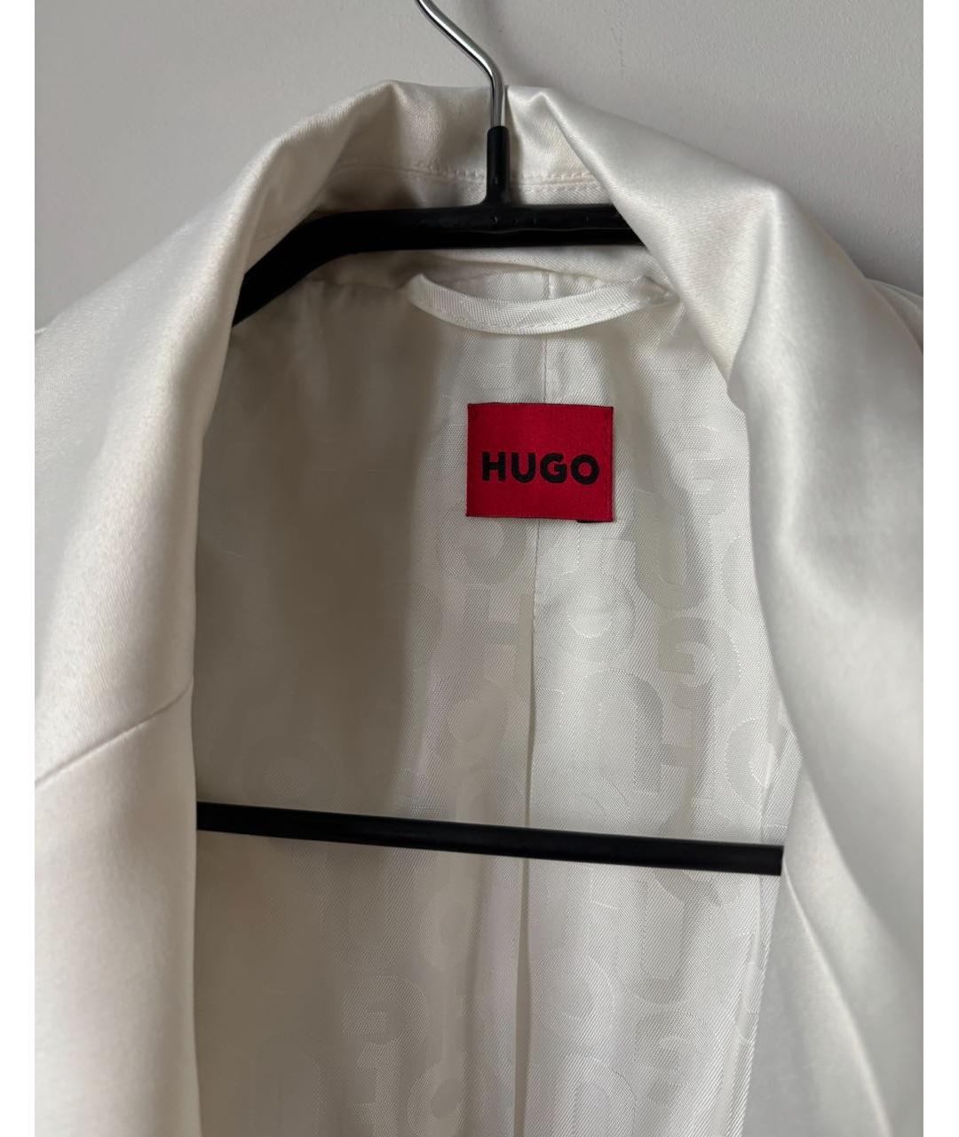 HUGO Белый атласный жакет/пиджак, фото 6