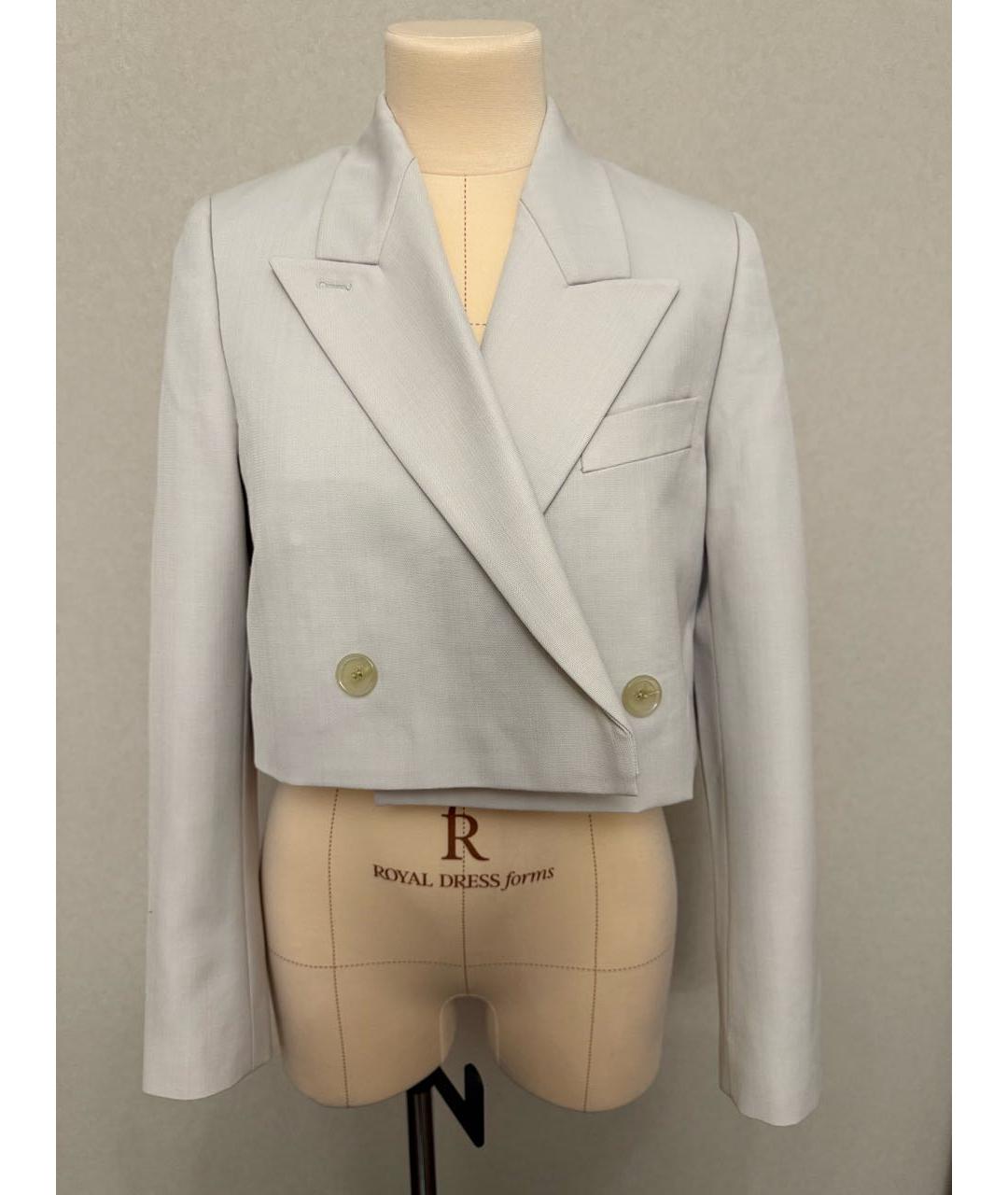 ACNE STUDIOS Серый хлопко-эластановый жакет/пиджак, фото 6